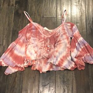 Jens pirate booty off the shoulder tye-dye top